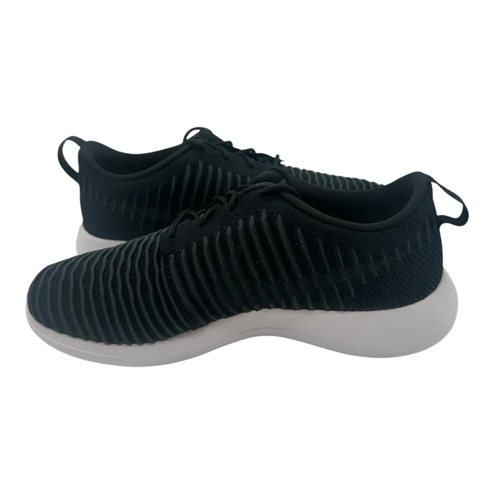 Nike Roshe Two Flyknit Shoes Mens Sz 9 Black/Dark Grey/White Sneakers 844833-001